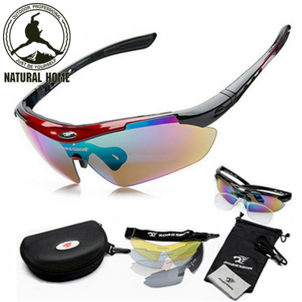 NaturalHome Brand Sports Bicycle Cycling Sunglasses 2016 Men Women MTB Bike Glasses Eyewear 5 Lens