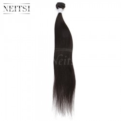 Neitsi 6A Unprocessed Brazilian Virgin Hair Straight Extensions 1pc 8-30inches Natural Black 100g Remy Human Hair Weave Bundles