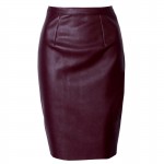 Neophil 2017 Sexy Faux Fur Leather Pu High Waist Midi Women Pencil Skirts Pink Office Wrap Bodycon Short Girls Tutu Saia S08019