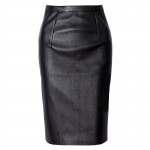 Neophil 2017 Sexy Faux Fur Leather Pu High Waist Midi Women Pencil Skirts Pink Office Wrap Bodycon Short Girls Tutu Saia S08019