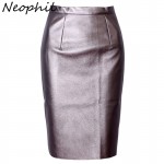 Neophil 2017 Sexy Faux Fur Leather Pu High Waist Midi Women Pencil Skirts Pink Office Wrap Bodycon Short Girls Tutu Saia S08019