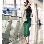 New 2015 Robe Plus Size Women Autumn Winter Dress Fashion Casual O-neck Knitting Dresses Long-Sleeve Long-Length Dress