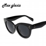 New 2016 Female Audrey Fashion Retro Glasses Rivets Vintage Women Sunglasses Cateye Designer Eyeglasses Girl Oculos feminino