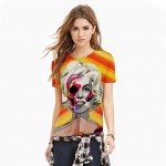 New 2016 Harajuku 3d tshirt Weird Skull Printed Colorful T-shirt Womens t shirts Casual Tees Tops Punk Rock Style