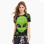 New 2016 Harajuku 3d tshirt Weird Skull Printed Colorful T-shirt Womens t shirts Casual Tees Tops Punk Rock Style