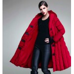 New 2016 Winter  Women Luxury Parkas Female Jacket Medium Long Loose Duck Down Thick Hooded Warm Outerwear Overcoat High Quality