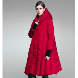 New 2016 Winter  Women Luxury Parkas Female Jacket Medium Long Loose Duck Down Thick Hooded Warm Outerwear Overcoat High Quality
