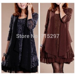 New 2016 elegant big size clothing  autumn and winter one-piece dress big size loose winter dress fashion female dress XXXL S596