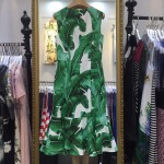 New 2016 spring summer fashion women elegant sexy sheath mermaid dress banana leaf print sleeveless midi mid-calf casual dresses