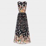 New 2017 Bohemian Summer Dress Women Maxi Floral Print Sleeveless Loose Beading Beach Casual Dresses Female Vestidos Plus Size