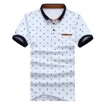 New 2017 Brand POLO Shirt  Men Cotton Fashion Skull Dots Print Camisa Polo Summer Short-sleeve  Casual Shirts MT437