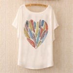 New 2017 Hot Retro Cool Punk T-shirt Women Top Fashion Tee The lovely panda print Batwing Sleeve T shirt women tops