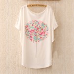 New 2017 Hot Retro Cool Punk T-shirt Women Top Fashion Tee The lovely panda print Batwing Sleeve T shirt women tops