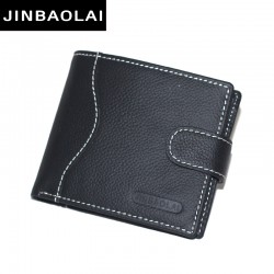 New 2017 JINBAOLAI Men Wallets Leather Genuine With Coin Bag Male Wallet Casual Purse Card Holder Wallet Men Carteira Wallets