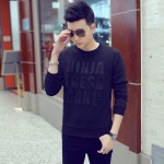 New 2017 Men's Hoodies Letters Printing Solid Color Casual Sweatshirt Fashion Capless Jacket Plus Size:M-5XL 989