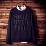New 2017 Men's Hoodies Letters Printing Solid Color Casual Sweatshirt Fashion Capless Jacket Plus Size:M-5XL 989