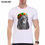 New 2017 Summer Animal Special Fashion Lion King T Shirt Men's High Quality KING RAGGAE Tops Male Hipster Tees pa765