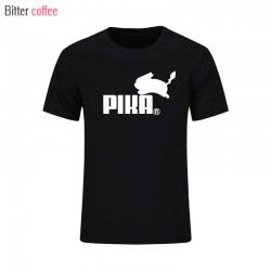 New 2017 Summer Pokemon T Shirts Men PIKA Tshirt Short Sleeve Tee Pikachu Funny Man Cotton Short sleeve Mens Tops & Tees