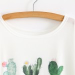 New 2017 Summer Women Desert Cactus Print T Shirts Cute Casual Short Sleeve Girl T-Shirts O Neck Graphic Tops Tees WAIBO BEAR