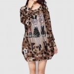 New 2017 fashion women winter dress Plus size 3XL 4XL long sleeve tunic leopard print cute woman dress big yard casual dresses