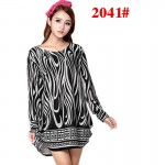 New 2017 fashion women winter dress Plus size 3XL 4XL long sleeve tunic leopard print cute woman dress big yard casual dresses