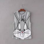 New Arrival 2017 Summer Women T Shirt Wild O Neck Sleeveless T-shirt Fashion Character Print Female Casual Tops Tees 71237