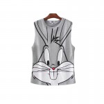 New Arrival 2017 Summer Women T Shirt Wild O Neck Sleeveless T-shirt Fashion Character Print Female Casual Tops Tees 71237