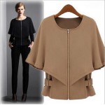 New Arrival Autumn and Winter Solid Color Linen Fashion Women Outerwear Jacket zipper Vintage Coats
