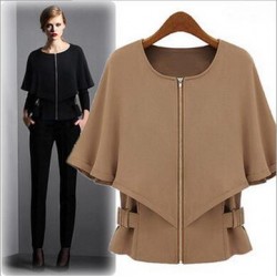 New Arrival Autumn and Winter Solid Color Linen Fashion Women Outerwear Jacket zipper Vintage Coats