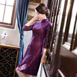 New Arrival Fashion Short Women Cheongsam Dress Chinese Ladies Elegant Qipao Novelty Sexy Dress Size M L XL XXL 3XL  F102602