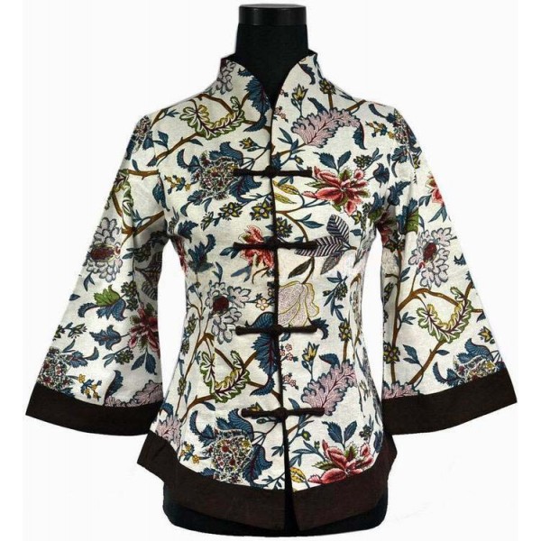 New Arrival Spring Traditional Chinese style Women's Linen Jacket Coat Flowers Plus Size S M L XL XXL XXXL 4XL 5XL 2218-3