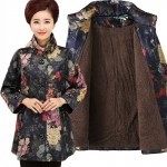 New Arrivals  Brand Clothes Women's autumn outerwear jacket Mother Loose Casual Women Flower Prints Plus Size Coat  Windbreaker