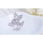 New Arrivals 2015 Fashion 925 Sterling Silver Necklaces  Silver Crystal Butterfly Necklaces For Women Jewelry Collar Colar