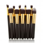 New Arrive 10 pcs Synthetic Kabuki Makeup Brush Set Cosmetics Foundation blending blush makeup tool
