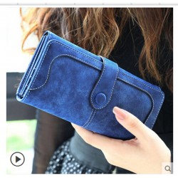 New Arrive 2017 Fashion Retro Matte Stitching Wallet Women Long Purse Clutch Women Casual Hasp Dollar Price Wallet Handbag