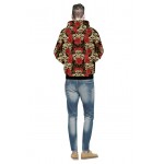 New Autumn Winter Fashion Men/women Hooded Hoodies Print Roses Flowers Skulls 3d Sweatshirt With Cap Hoody Tops