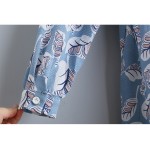 New Autumn Women casual leaf print dresses swallow check Turn-down collar Full sleeve straight dress Work Wear Female Dress