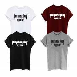 New Bieber Shirts Purpose Tour Justin Bieber Fear of God Believer Men Women T Shirt Custom Fashion 2016 camisetas Hip Hop Tops