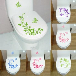 New Butterfly Flower bathroom wall stickers home decor home decoration wall decals for toilet decal sticker decor on the wall