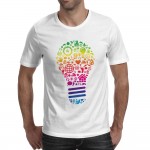 New Color Painted Bulb Design Men's T shirt Cool Fashion Tops Short Sleeve Tees T-shirt Men 3D Funny Tshirt Clothing