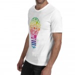 New Color Painted Bulb Design Men's T shirt Cool Fashion Tops Short Sleeve Tees T-shirt Men 3D Funny Tshirt Clothing