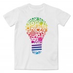 New Color Painted Bulb Design Men's T shirt Cool Fashion Tops Short Sleeve Tees T-shirt Men 3D Funny Tshirt Clothing