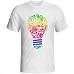 New Color Painted Bulb Design Men's T shirt Cool Fashion Tops Short Sleeve Tees T-shirt Men 3D Funny Tshirt Clothing