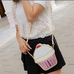 New Cute Cartoon Women Ice cream Cupcake Mini Bags PU Leather Small Chain Clutch Crossbody Girl Shoulder Messenger bag LL1168