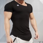 New Design Male Novelty Men T shirt Fashion The milk silk Oblique v-neck Hip Hop T shirt Men Casual Short Sleeves T-shirt Men Br