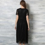 New Europe 2016 Spring Summer Women's Lace Openwork Long Dresses Bohemian Femme Casual Clothing Women Sexy Slim Party Dresses