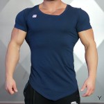New Fashion Brand Trend Print Slim Fit Short Sleeve T Shirt Men Tee V-Neck Casual Fitness T-Shirt Gyms bodybuilding Clothing