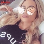 New Fashion Cat Eye Sunglasses Women Brand Designer Twin-Beam Mirror Lens Sun Glasses Rose Gold Metal UV400 Lentes de sol Hombre