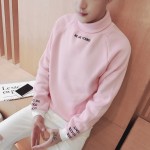 New Fashion Irregular Design Boys Hoodies Men Turtleneck Casual Hoodie Undershirt Letter "We are young" Embroidery Sweatshirt 