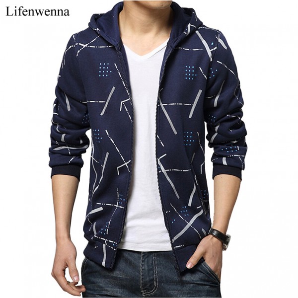 New Fashion Men's Hoodies Men Jacket Tracksuits Irregular Print Zipper Mens Sweatshirt Slim Fit Suit Men Hooded Sweatshirt 5XL